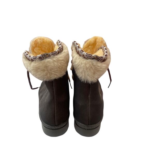 Snowland Apres Ski Sherpa lined women's boots 8 brown and tan - Picture 3 of 9